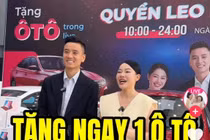 Hình ảnh lấy từ Facebook của Quyền Leo Daily về video thu hút người xem đăng ký phiên livestream bán hàng bằng những phần quà hấp dẫn như ô tô, máy tính bảng.