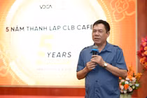 Nhà báo Lê Thọ Bình, Phó Chủ tịch Hội Truyền thông số Việt Nam, Chủ tịch CLB Cafe Số phát biểu tại buổi lễ.