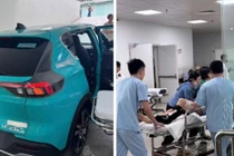 CSGT Hà Nội "mở lối" cho taxi vượt tắc đường cứu người phụ nữ bị tai nạn