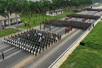 Các chiến sĩ tập luyện diễu binh kỷ niệm Quốc khánh 2/9. Ảnh: Vietnamnet.