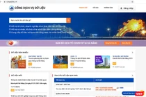 Giao diện Cổng dịch vụ dữ liệu mở TP Đà Nẵng