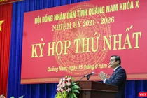 Ông Phan Việt Cường - Ủy viên Trung ương Đảng, Bí thư Tỉnh ủy, Chủ tịch HĐND khóa X phát biểu tại kỳ họp