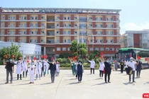 Đoàn y bác sĩ ngành y tế Quảng Nam trong buổi lên đường chi viện cho TP HCM chống dịch COVID-19