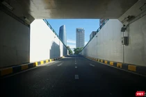 Trung tâm hành chính TP Đà Nẵng nhìn từ hầm chui phía tây cầu Sông Hàn