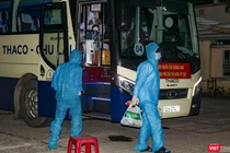 Sáng 23/7, đoàn xe chở công dân Quảng Nam từ TP HCM về quê đã trở về đến Quảng Nam