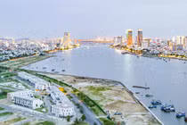 Một góc sông Hàn (Đà Nẵng) nhìn từ trên cao