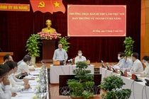 Ông Võ Văn Thưởng - Ủy viên Bộ Chính trị -Thường trực Ban Bí thư Trung ương Đảng tại buổi làm việc với Ban thường vụ Thành ủy Đà Nẵng 