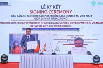 Quang cảnh lễ ký kết hợp tác đầu tư khu Data Center theo tiêu chuẩn Tỉer 3 Plus với tổng trị giá 100 triệu USD tại Khu CNTT tập trung TP Đà Nẵng