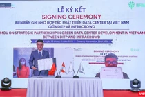 Quang cảnh lễ ký kết hợp tác đầu tư khu Data Center theo tiêu chuẩn Tỉer 3 Plus với tổng trị giá 100 triệu USD tại Khu CNTT tập trung TP Đà Nẵng