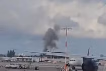 Tên lửa của Houthi rơi xuống gần nhà ga chính của sân bay Ben Gurion. Ảnh: Xinhua.