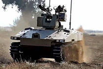 Xe chiến đấu không người lái Soratnick của Nga được đưa vào sử dụng trên chiến trường Syria (Ảnh: toutiao).