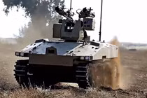 Xe chiến đấu không người lái Soratnick của Nga được đưa vào sử dụng trên chiến trường Syria (Ảnh: toutiao).