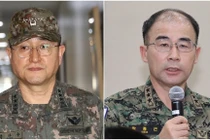 Hai trung tướng Park An-soo (trái), Tham mưu trưởng Lục quân và Kwak Jung-geun, Tư lệnh Lực lượng tác chiến đặc biệt bị truy tố về tội nổi loạn. Ảnh: Guancha.
