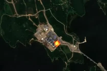 Ảnh vệ tinh chụp ngọn lửa do đốt khí ở Nhà máy LNG Portovaya (Ảnh: QQ).