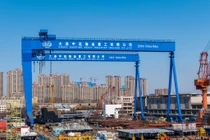 Nhà máy đóng tàu Đại Liên, một trong những cơ sở đóng tàu lớn của Trung Quốc (Ảnh: Chinatimes)