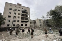 Học viện Thông tin Liên lạc Poltava bị thiệt hại nặng sau vụ tấn công bằng tên lửa của Nga hôm 3/9 (Ảnh: NetEasy)