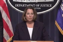 Bà Lisa O. Monaco Phó Tổng chưởng lý (Thứ trưởng Bộ Tư pháp) Mỹ công bố tin bắt giữ Anatoly Lykodymov (Ảnh: AP).