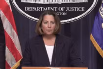 Bà Lisa O. Monaco Phó Tổng chưởng lý (Thứ trưởng Bộ Tư pháp) Mỹ công bố tin bắt giữ Anatoly Lykodymov (Ảnh: AP).