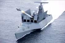 Một tàu không người lái mặt nước có thể mang 4 ống phóng tên lửa Sea Venom. Ảnh: Wforum/Navalnews.