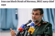 Tướng Alireza Tangesiri, Tư lệnh Hải quân Iran cảnh báo sẽ phong tỏa Eo biển Hormuz. Ảnh: QQnews.