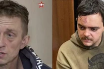 Shaun Pinner (trái) và Aiden Aslin xuất hiện hiên truyền hình Nga hôm 18/4 (Ảnh: Đông Phương).