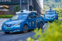 Xe có hệ thống lái tự động thông minh ngày càng nhiều ở Quảng Châu. Ảnh: Sina.