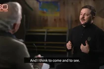 Tổng thống Ukraine Zelensky trả lời phỏng vấn Đài CBS hôm 14/4. Ảnh: QQnews.