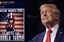 Ông Donald Trump và bức ảnh gây tranh cãi (Ảnh: AP).