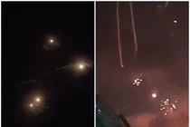 Tên lửa của Hamas từ dải Gaza bắn tới (trái) và hệ thống Iron Dome của Israel đánh chặn (phải). (Ảnh: Đông Phương).
