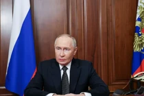 Tổng thống Nga Putin phát biểu trên truyền hình hôm 21/11. Ảnh: New York Post.