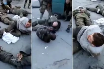 Hình ảnh trích trong đoạn video về những tù binh bị ngược đãi đã khiến dư luận bị "sốc" (Ảnh: Twitter).
