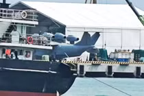 Hình ảnh chiếc "Quái vật Bột Hải" của Trung Quốc lộ trên mạng xã hội. Ảnh: Naval News.