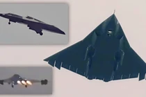 Một số bức ảnh chụp chiếc J-36 bay thử nghiệm lần thứ hai hôm 17/3. Ảnh: TheWarzone.