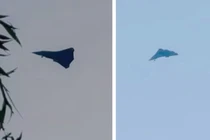 Các bức ảnh lan truyền trên mạng xã hội Trung Quốc chụp chiếc máy bay lạ nghi là mẫu thứ ba mới của dòng tiêm kích thế hệ sáu Trung Quốc đang phát triển. Ảnh: Defence-blog.