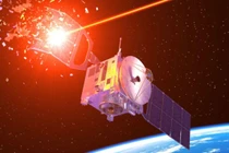 Hình ảnh mô phỏng vũ khí vi sóng Trung Quốc bắn hạ vệ tinh Starlink (Ảnh: The EurAsia).