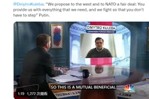 Ông Kuleba trả lời phỏng vấn của Đài NBC (Ảnh: Twitter).