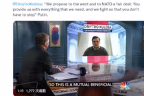 Ông Kuleba trả lời phỏng vấn của Đài NBC (Ảnh: Twitter).