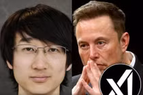 Elon Musk và Lý Tuyết Thần kẻ bị cho là đạo chích mã nguồn cốt lõi của xAI rồi đào tẩu sang OpenAI. Ảnh: Sina.
