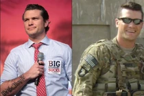 Pete Hegseth khi trong quân ngũ và trong vai trò người dẫn chương trình truyền hình (Ảnh: Sina).