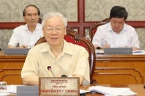 Tổng Bí thư Nguyễn Phú Trọng phát biểu tại cuộc họp. Ảnh: TTXVN.