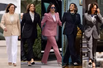 Phong cách thời trang đầy quyền lực của bà Kamala Harris (Ảnh: New York Times)
