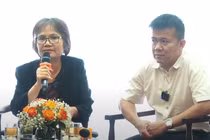 Bà Phạm Minh Hương (trái) - Chủ tịch HĐQT VNDirect và ông Nguyễn Tâm Thịnh - Chủ tịch HĐQT Trungnam Group