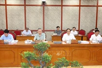 Tổng Bí thư, Chủ tịch nước Tô Lâm chủ trì Phiên họp thường kỳ Bộ Chính trị. Ảnh: TTXVN