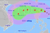 Dự báo hướng đi của bão Yinxing.