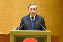 Tổng Bí thư Tô Lâm trao đổi, thông tin với đại biểu Quốc hội về một số điểm mới và những định hướng quan trọng trong dự thảo Văn kiện trình Đại hội đại biểu toàn quốc lần thứ XIV của Đảng. Ảnh: VGP