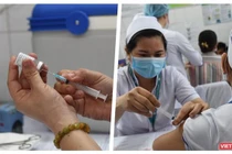 Tiêm vaccine ngừa COVID-19 cho nhân viên y tế - Ảnh: Hoà Bình ghép