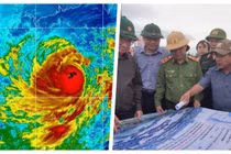 Khẩn cấp sơ tán 450.000 dân, đóng cửa 6 sân bay vì "siêu bão" số 9 sẽ vào đêm nay (Ảnh: Hoà Bình ghép) 