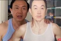 Hình chụp nghệ sĩ Chí Tài trong video tập luyện ở cầu thang bộ (Nguồn: FBNV)