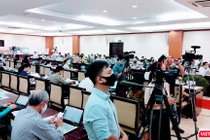 Hoạt động hội nghị hội thảo nếu diễn ra thì phải áp dụng biện pháp chống dịch (Ảnh: Hoà Bình)