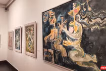 Tranh tại Triển lãm Truyện Kiều của Nguyễn Tuấn Sơn (Ảnh: NVCC) 